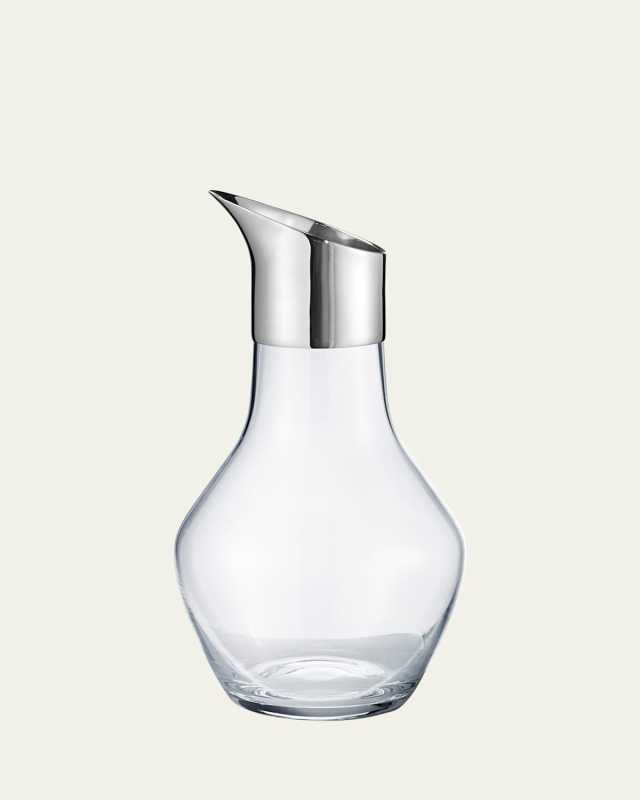 Sky Glass & Stainless Steel Water Pitcher